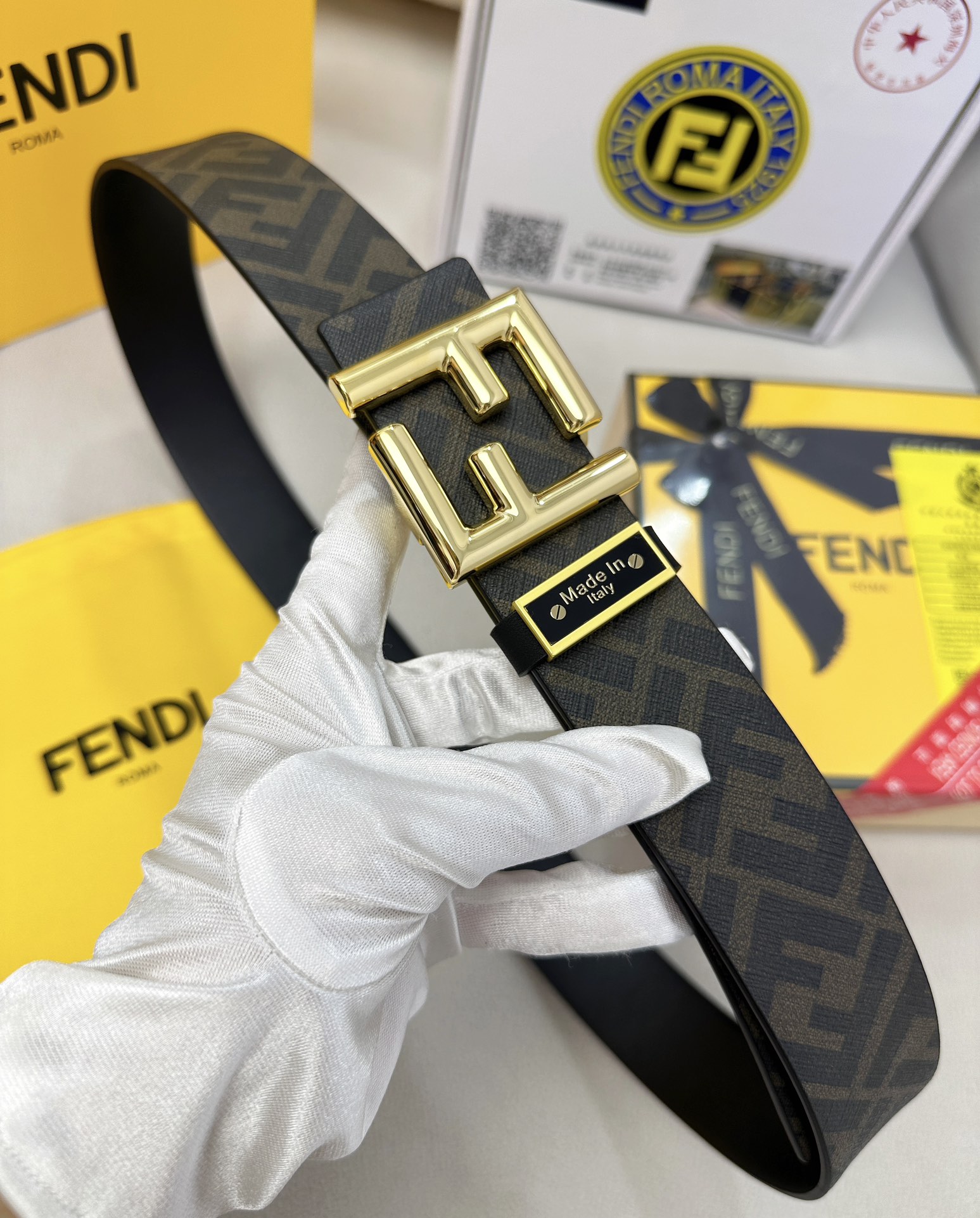 Fendi Leather Belts 1:1 Mirror Version