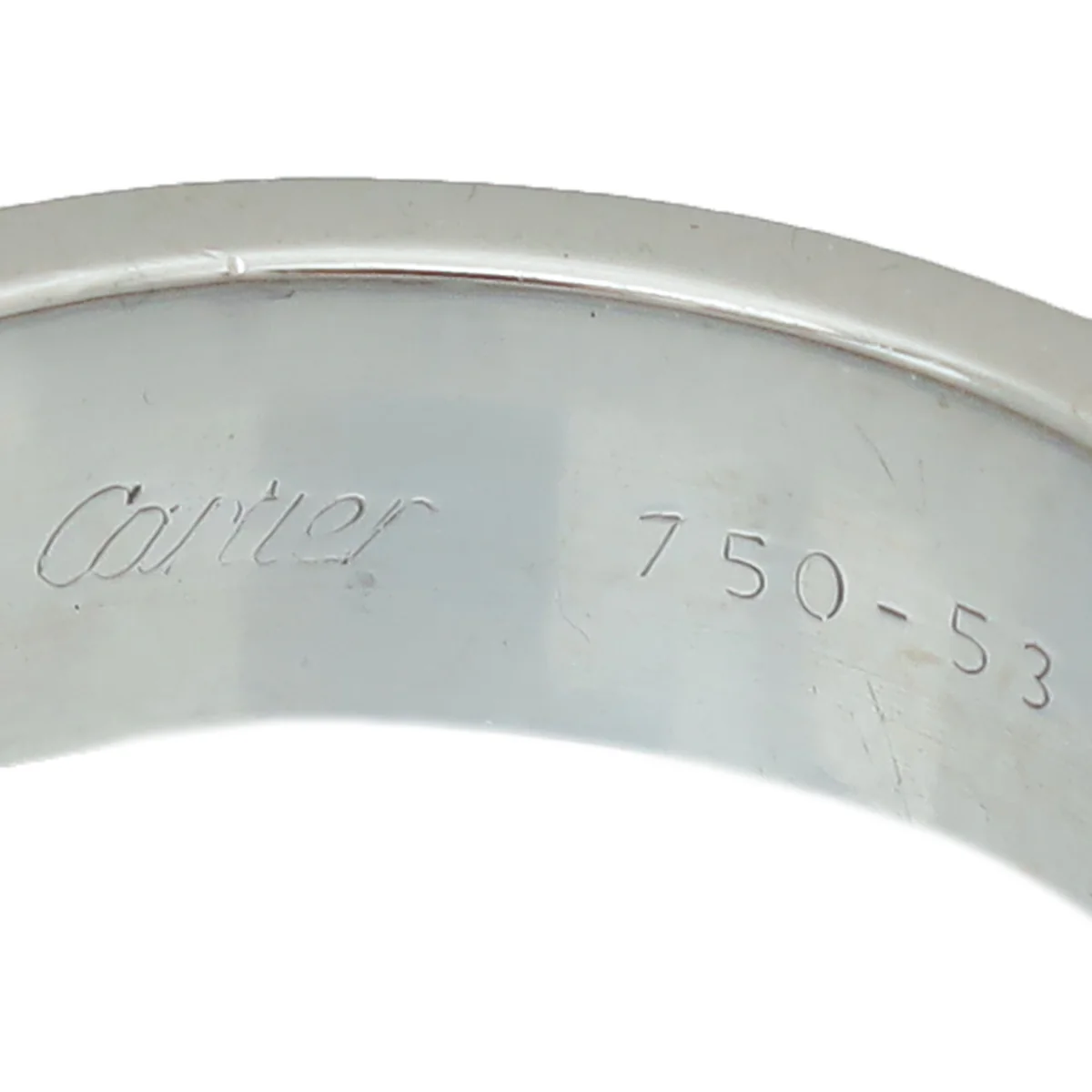 Cartier 18K White Gold 3 Diamonds Love Ring 53