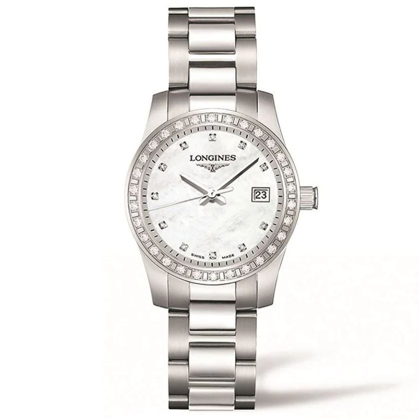 Conquest 29.5MM Quartz Mother of Pearl Stainless Steel Watch L33000876