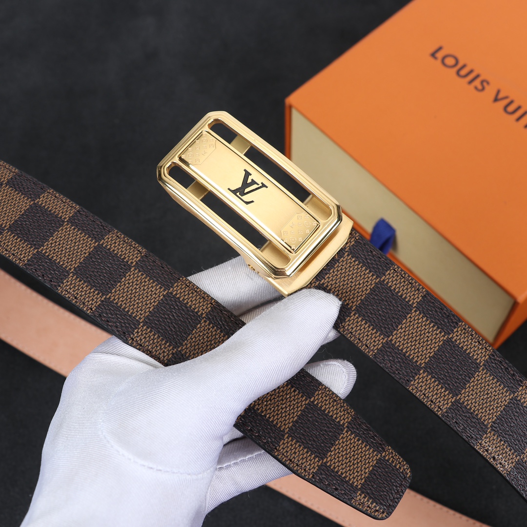 Louis Vuitton LV Leather Belts 1:1 Mirror Version