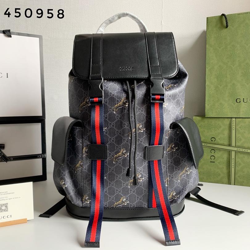 Gucci Striped Webbing Backpack Bag (Replica)