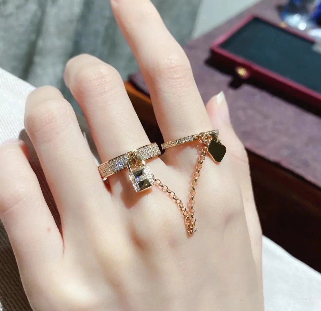 Hermes Full Diamond Connecting Ring