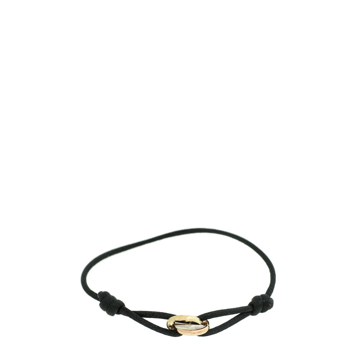 Cartier 18K Trinity Gold Black Cord Bracelet