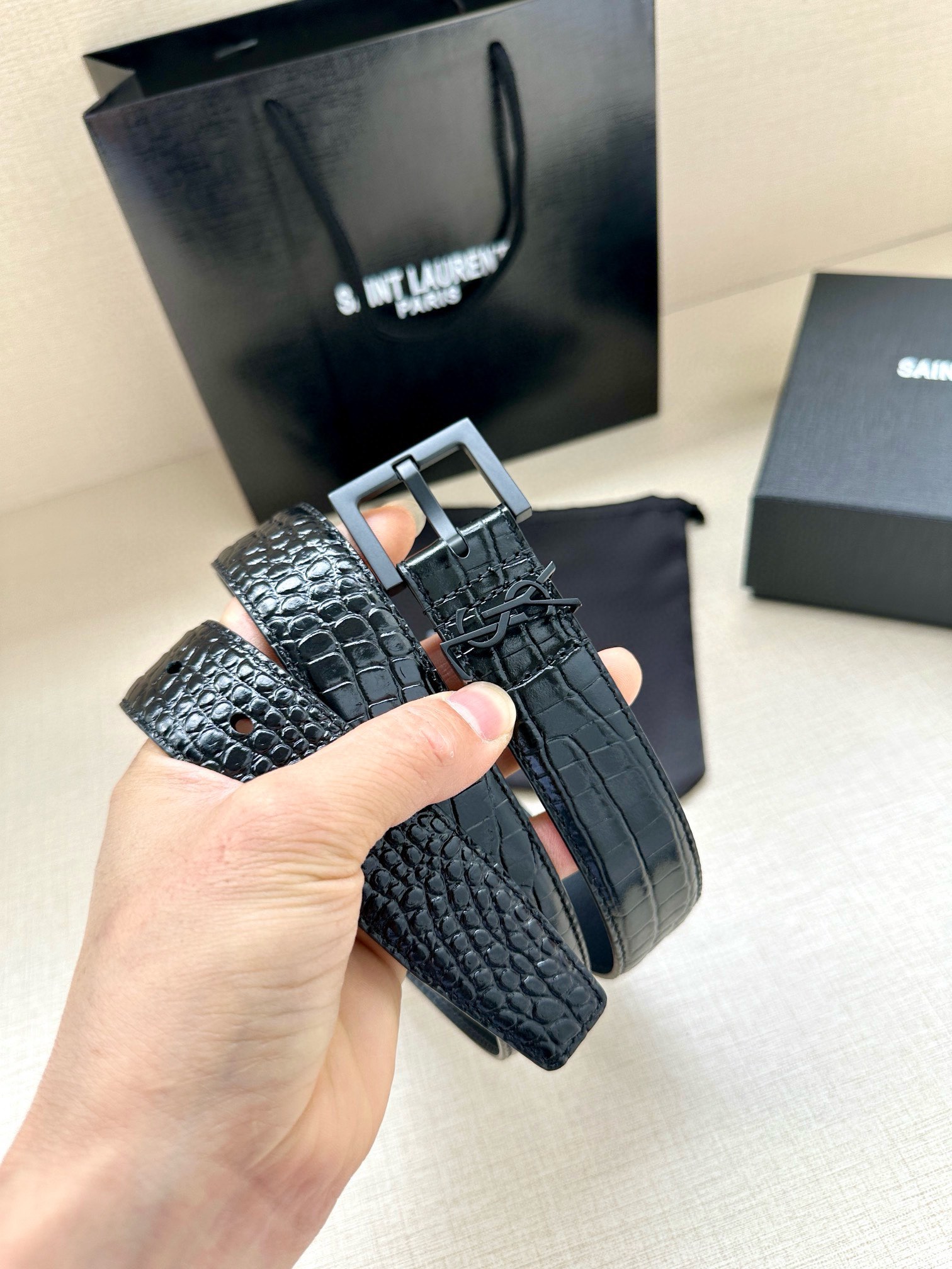 YSL Saint Laurent Leather Belts 1:1 Mirror Version