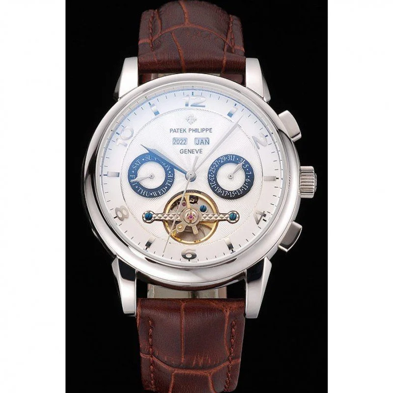 Perpetual Calendar Tourbillon Dial White 44 mm, Stainless Steel