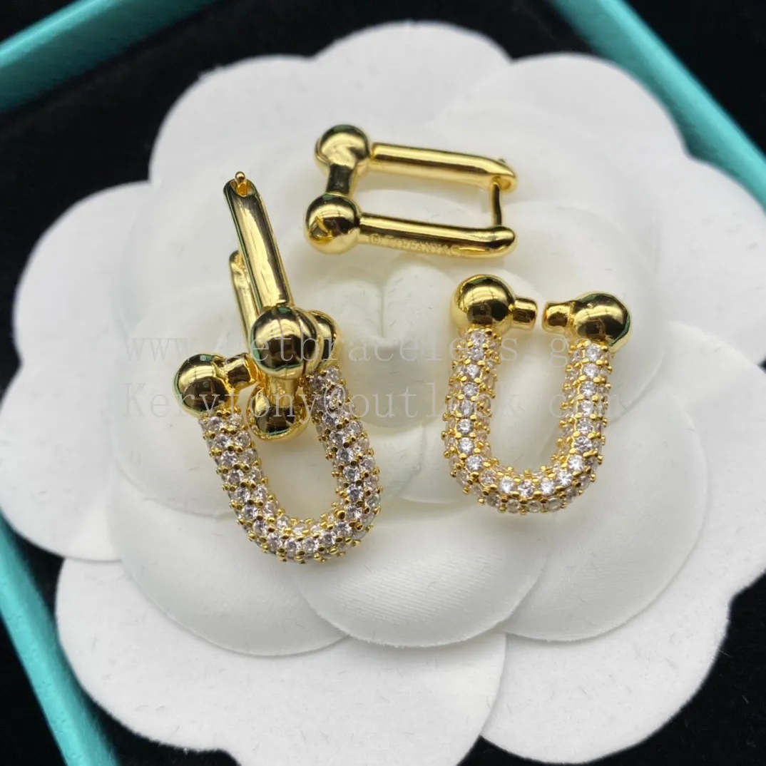 Tiffany HardWear Link Earrings in Yellow Gold/Rose Gold/White Gold With Diamonds