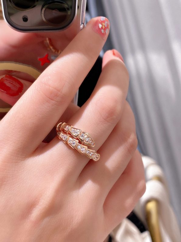 Bvlgari SERPENTI RING Dupe, Rose Gold& White Gold