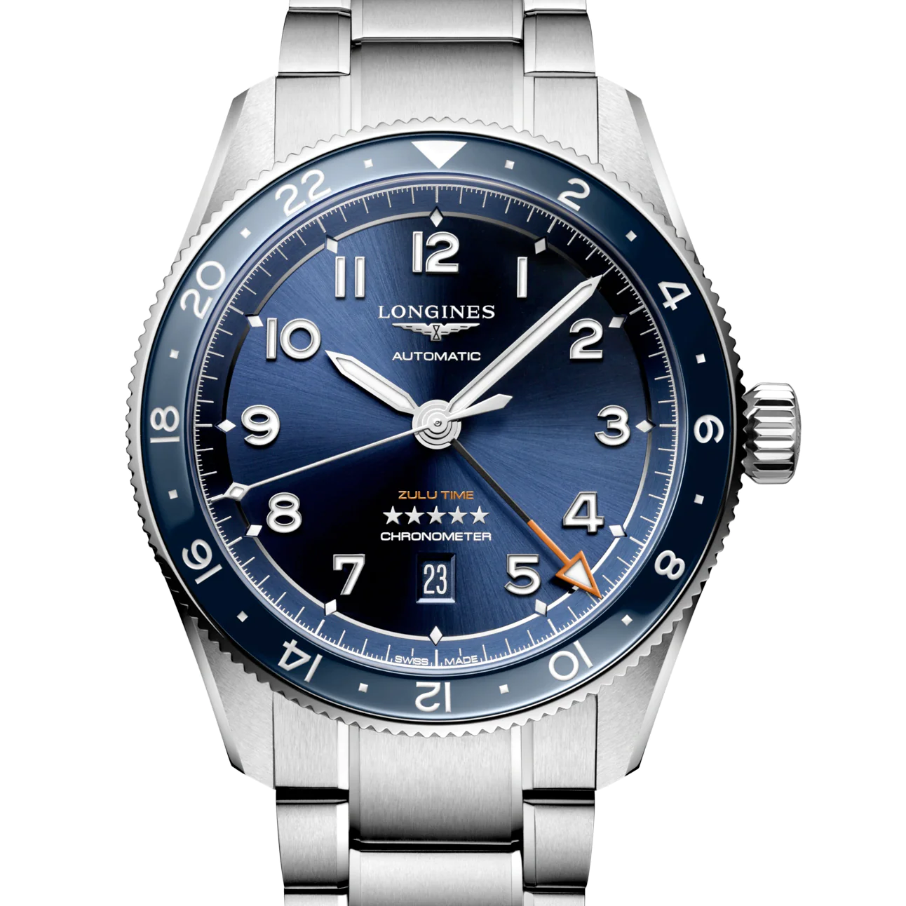 Spirit 42MM Zulu Time GMT Blue Steel Watch L38124936