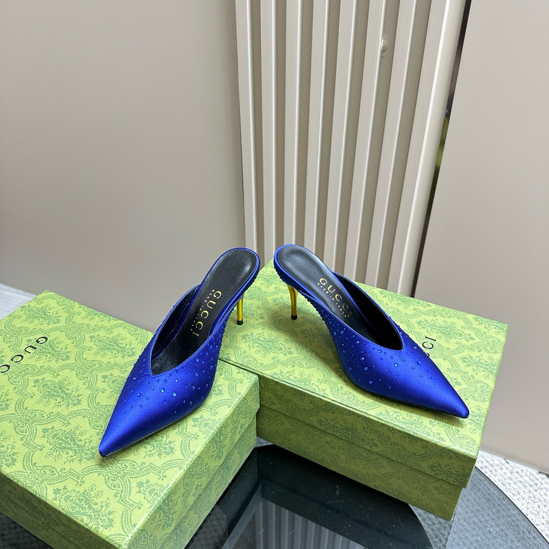 Gucci Pointed Toe High Heel Slippers Slide Sandal (Replica)