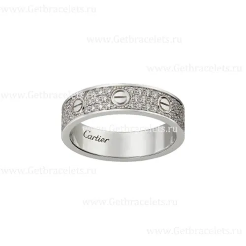 Replica Cartier Love Wedding Band With Diamond-Paved White Gold B4083400