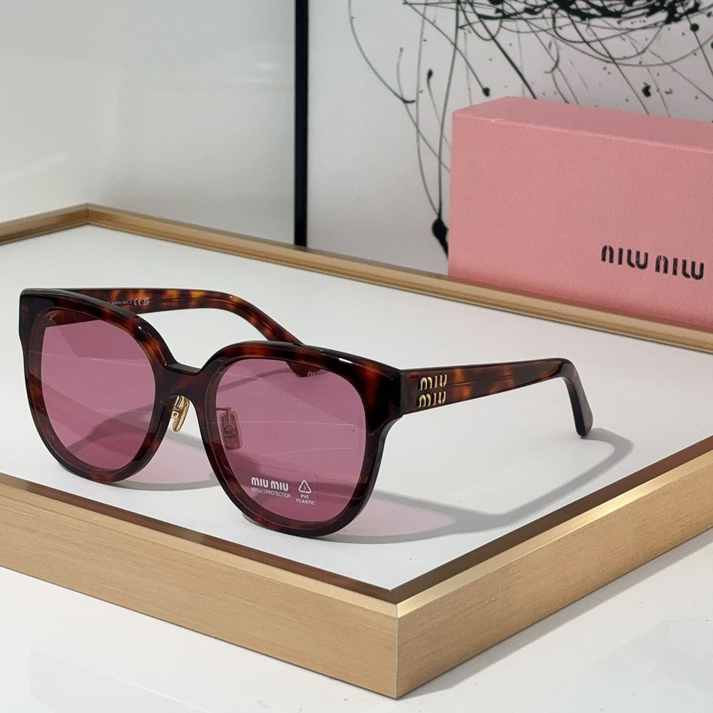 Miumiu  Mirror leg logo irregular shaped Sunglasses Top quality （Replica）