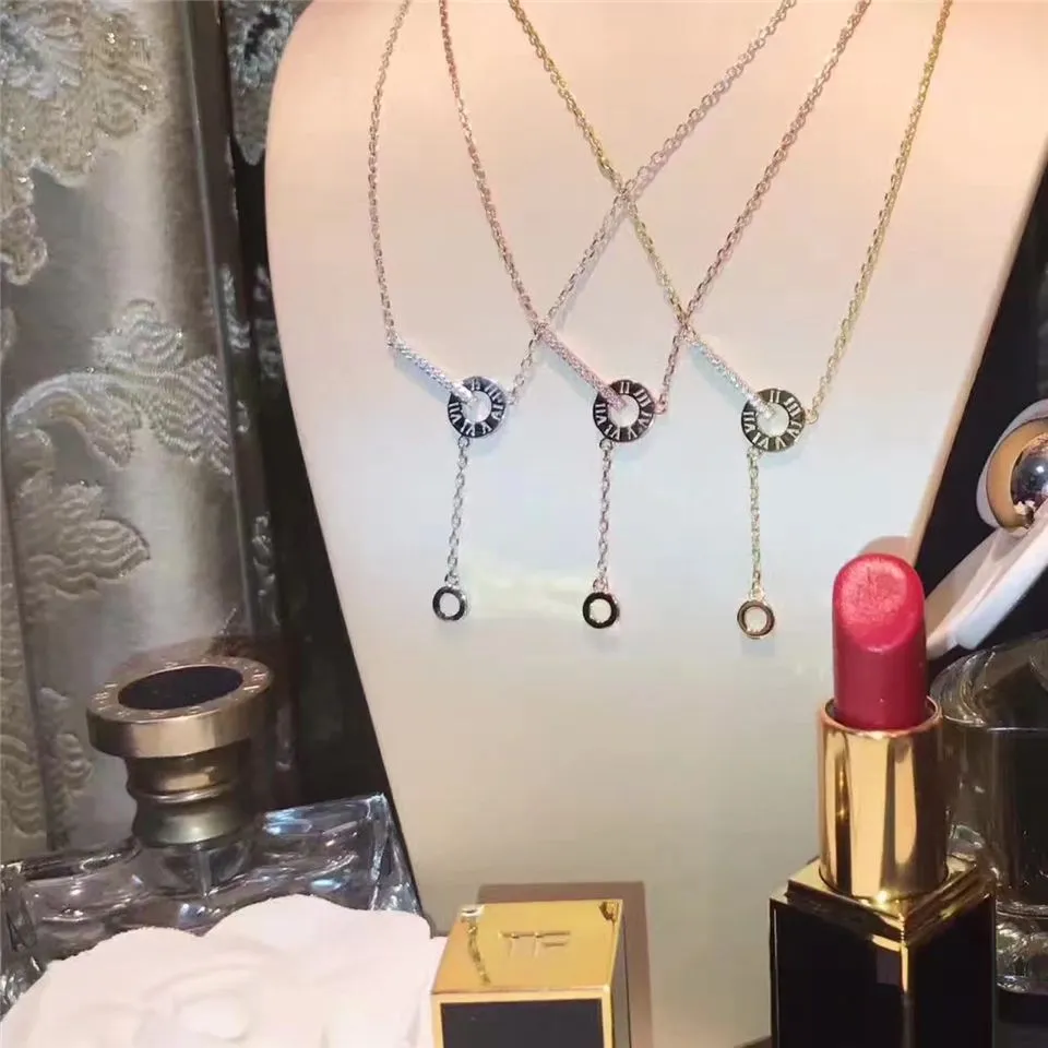 High End Tiffany Atlas Circle & Crystals Bar Pendant Tassel Necklace Disruptive Design