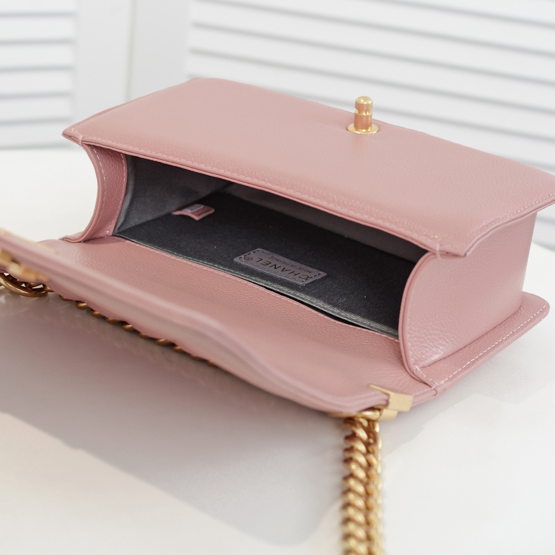 Chanel Leboy litchi or lychee pattern Shoulder Bag Handbag