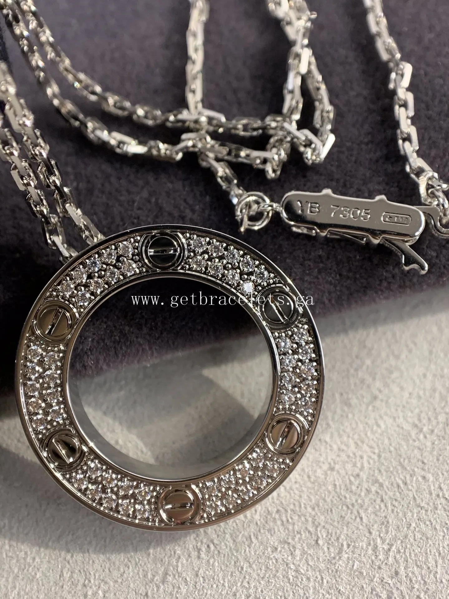 Cartier Love Necklace White Gold With Pave Diamonds