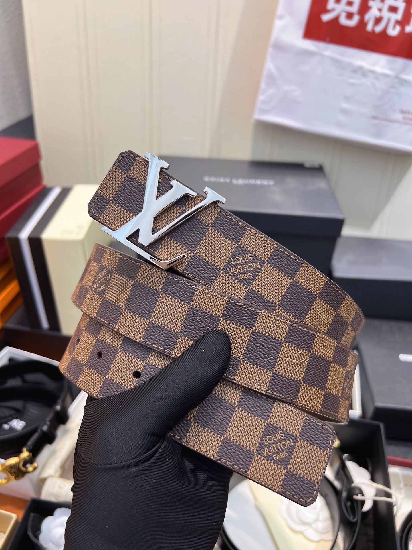 Louis Vuitton LV Leather Belts 1:1 Mirror Version