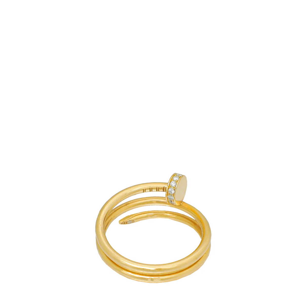 Cartier 18K Yellow Gold Diamond Double Juste Un Clou Ring 55