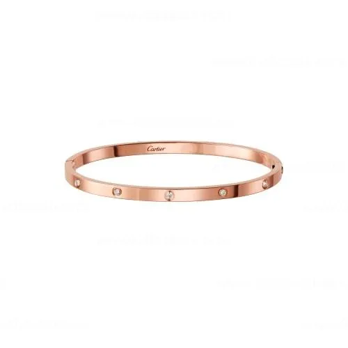 Copy Cartier Love Bracelet SM with 10 Diamonds Pink Gold B6047917