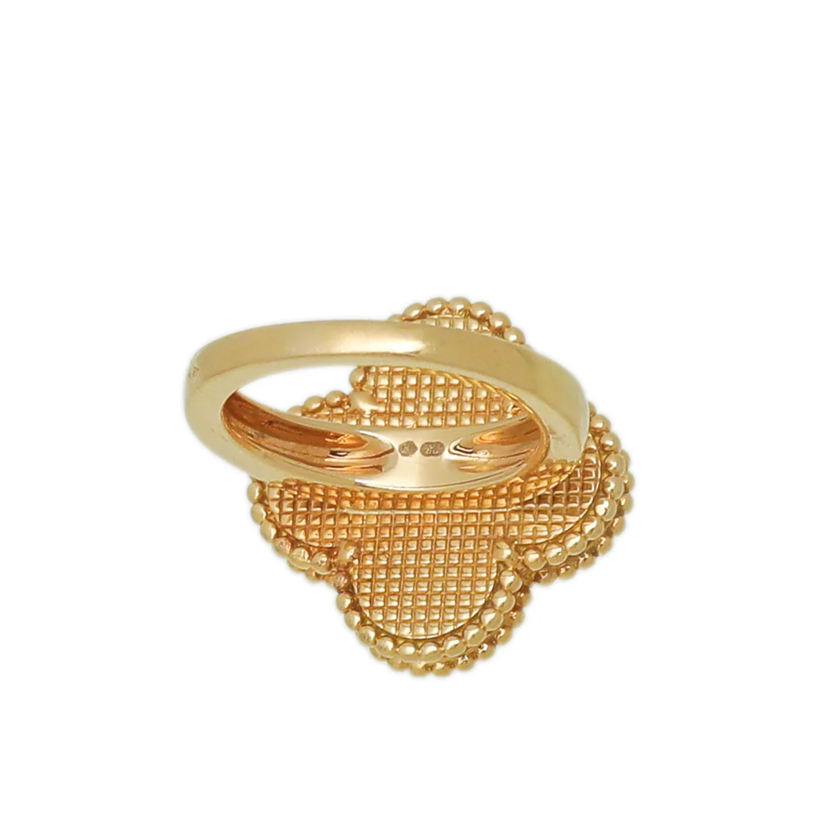 Van Cleef & Arpels 18K Yellow Gold Malachite Magic Alhambra Ring 50