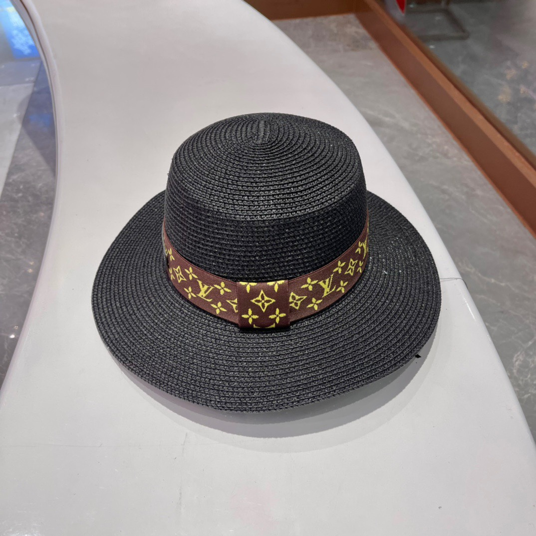 Louis Vuitton LV Flat Straw Beach Hat Sunhat （Replica）