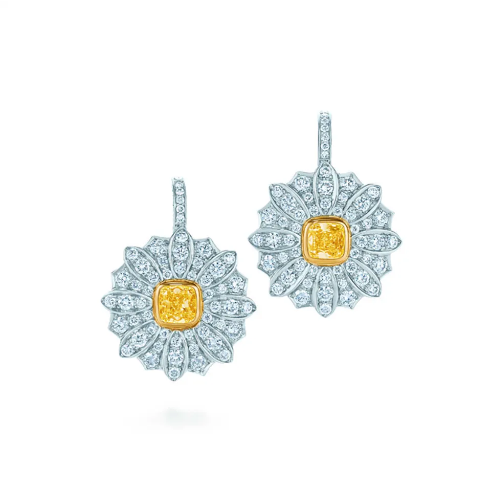 Tiffany & Co. Schlumberger Daisy Drop Earrings Yellow Lady Jewelry 30828364
