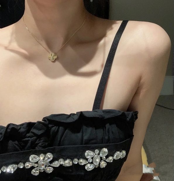 Van Cleef Necklace Dupe, Gold Clover Leaf Necklace