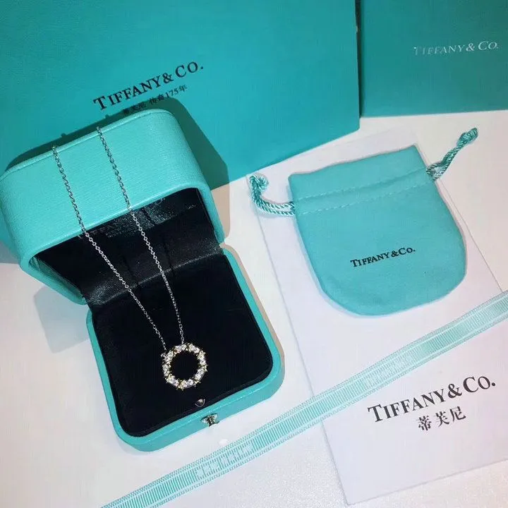 Tiffany Dupe Schlumberger Circle Pendant Crystals Sterling Silver Necklace Women Gold-plated Gift For Women 23926253