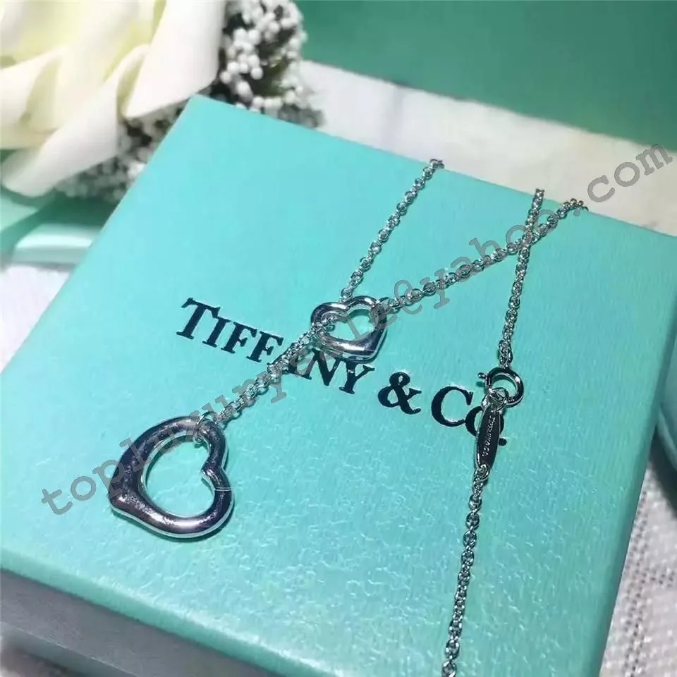 2021 Popular Tiffany Elsa Peretti Open Heart Lariat Necklace Sterling Silver Lady Jewelry 23148242