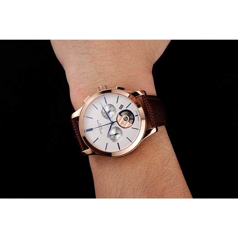 Chronograph Dial White 43 mm, Rose Gold Plated