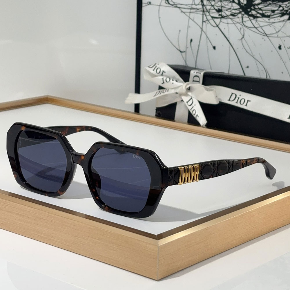 Dior Mirror Leg Logo Acetate Fibre sunglasses   Top quality (Replica）