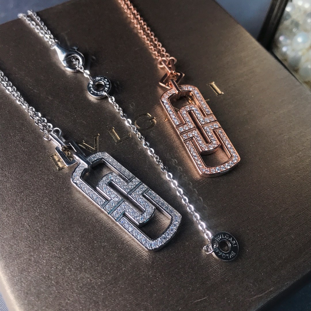 Bulgari Paperclip Necklace with Diamonds