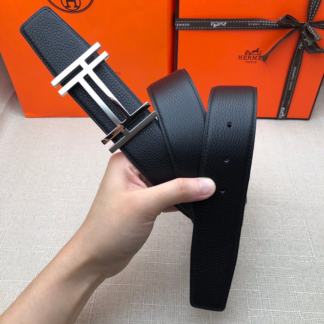 Hermes H Belt Buckle & Reversible Black For Women, Women Belt 380MM