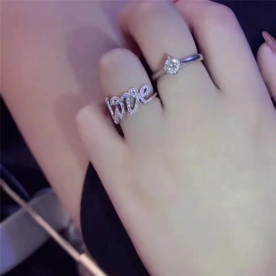 Tiffany Palomas Graffiti Love Letter Crystals Ring Street Shop Women GRP04140