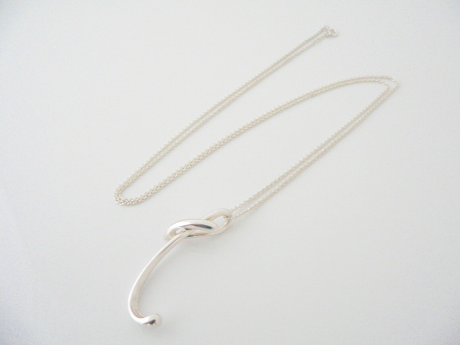 Tiffany & Co Silver Peretti Large Alphabet T Necklace Pendant Charm Chain Gift