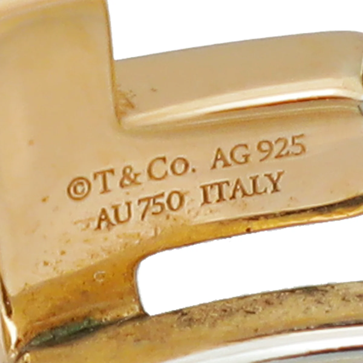 Tiffany & Co 18K Rose Gold and Silver T Wrap Ring 53