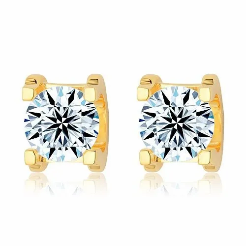 Cartier C DE Earrings in 18K Yellow Gold With 1 Brilliant-Cut Diamond