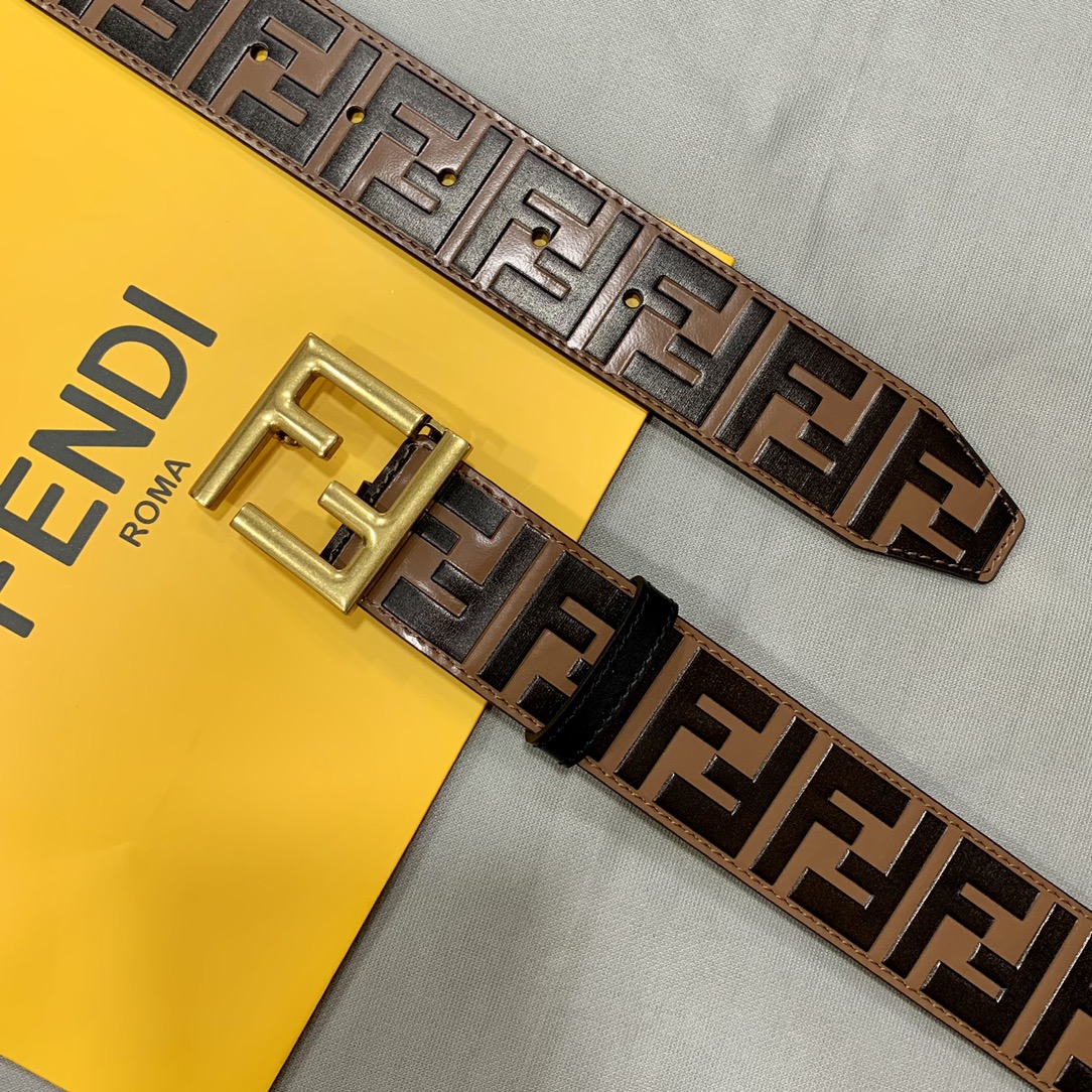 Fendi Leather Belts 1:1 Mirror Version