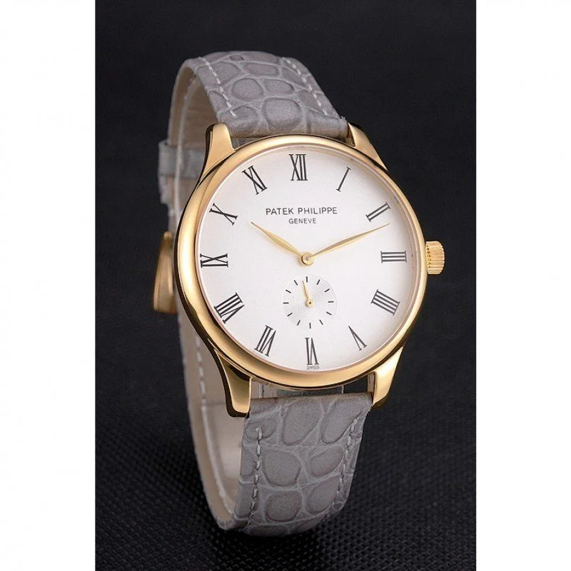 Calatrava Dial White 39 mm, Yellow Gold Plated
