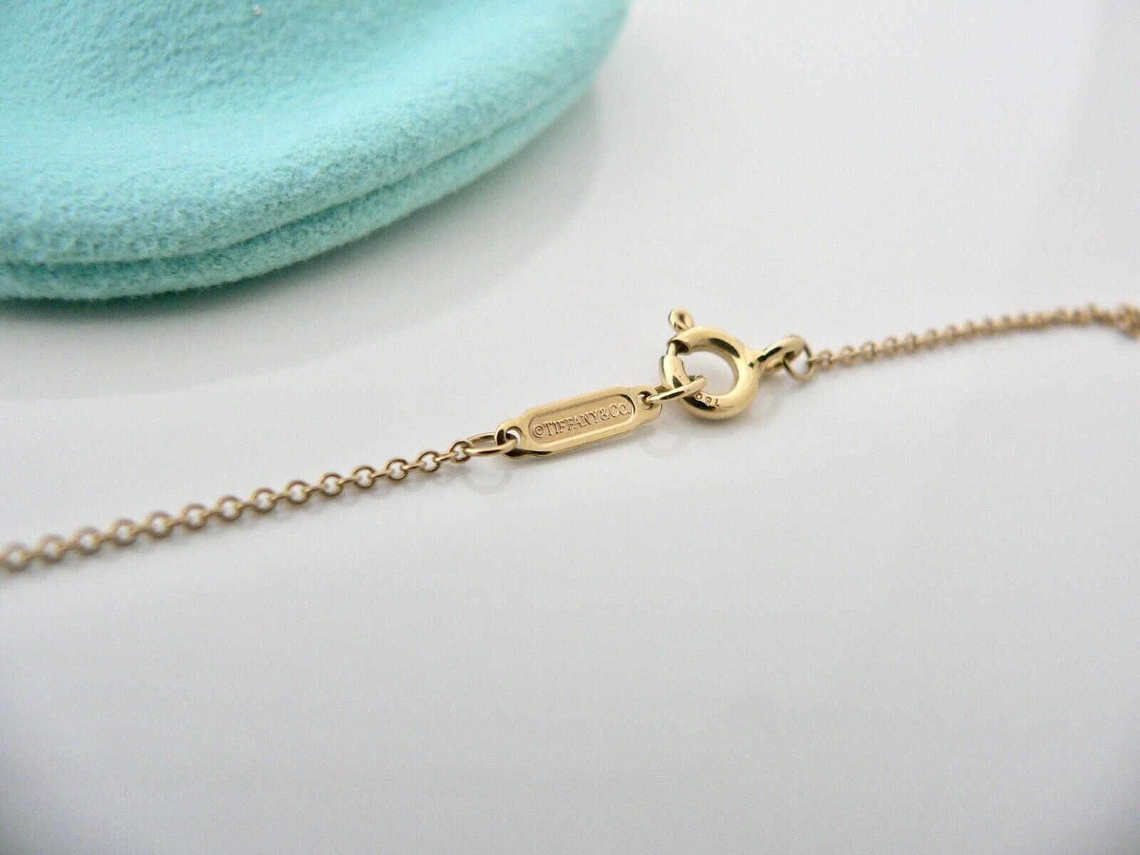 Tiffany & Co 18K Gold Jasper Cross Gemstone Necklace Pendant Gift Pouch Love Art