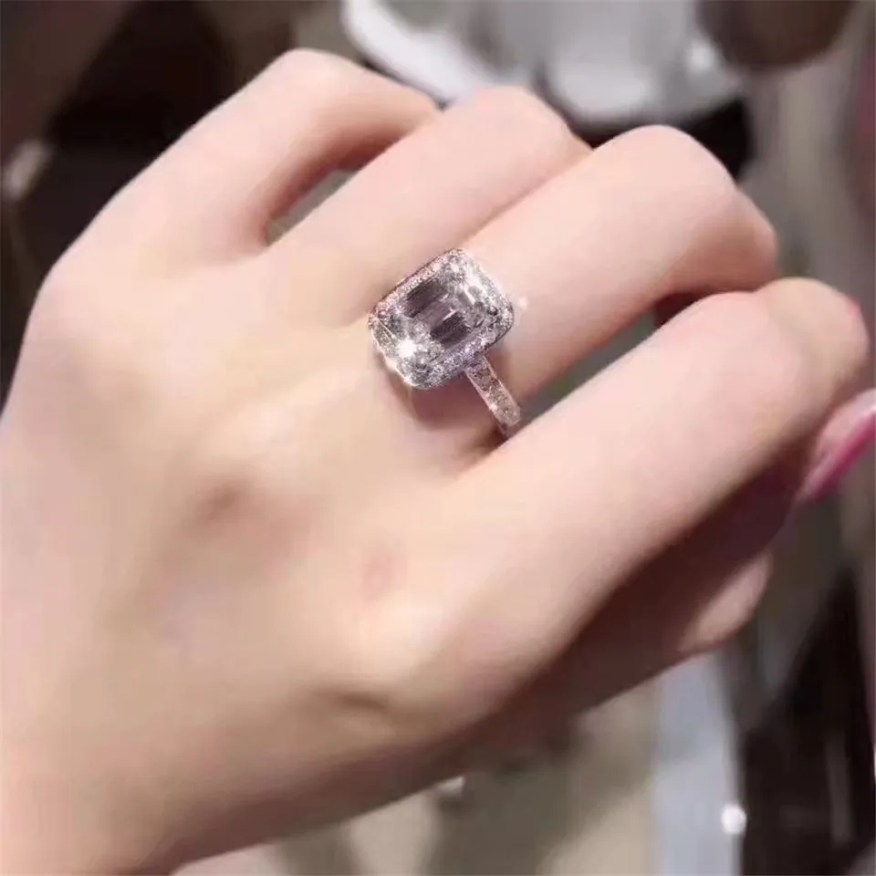 Tiffany Square Crystal Narrow Ring Most Popular