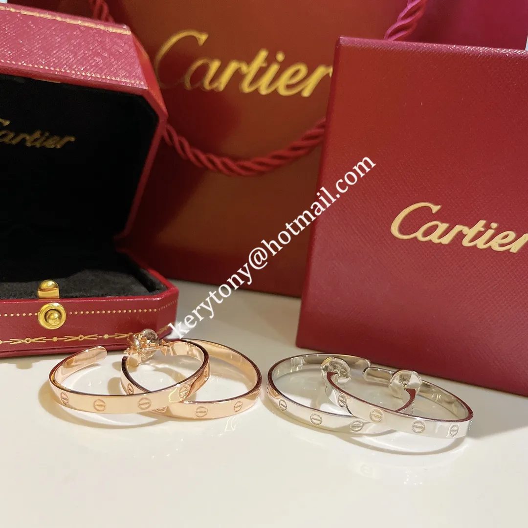 New Authentic Cartier Love Clip Large Earrings Yellow Gold/Rose Gold/White Gold B8028200 Christmas Gifts