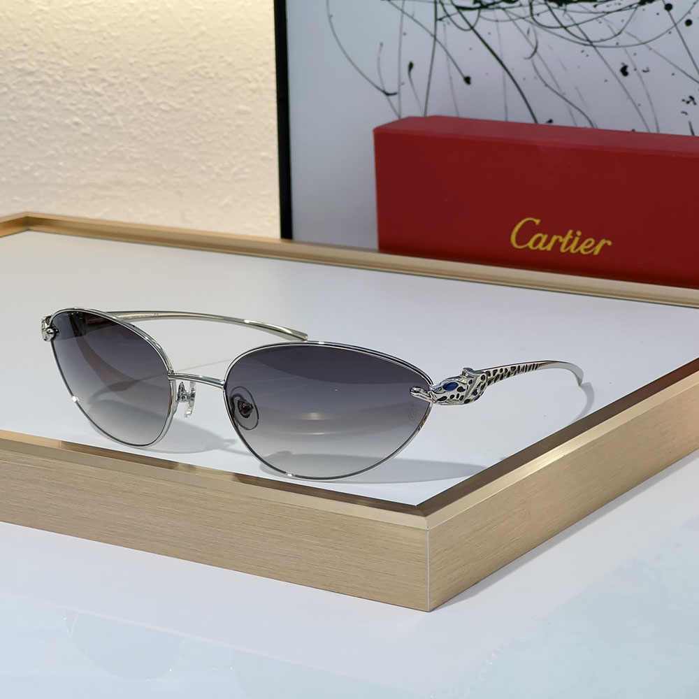 Cartier  Metal Cutout Frame  Sunglasses Top quality （Replica）