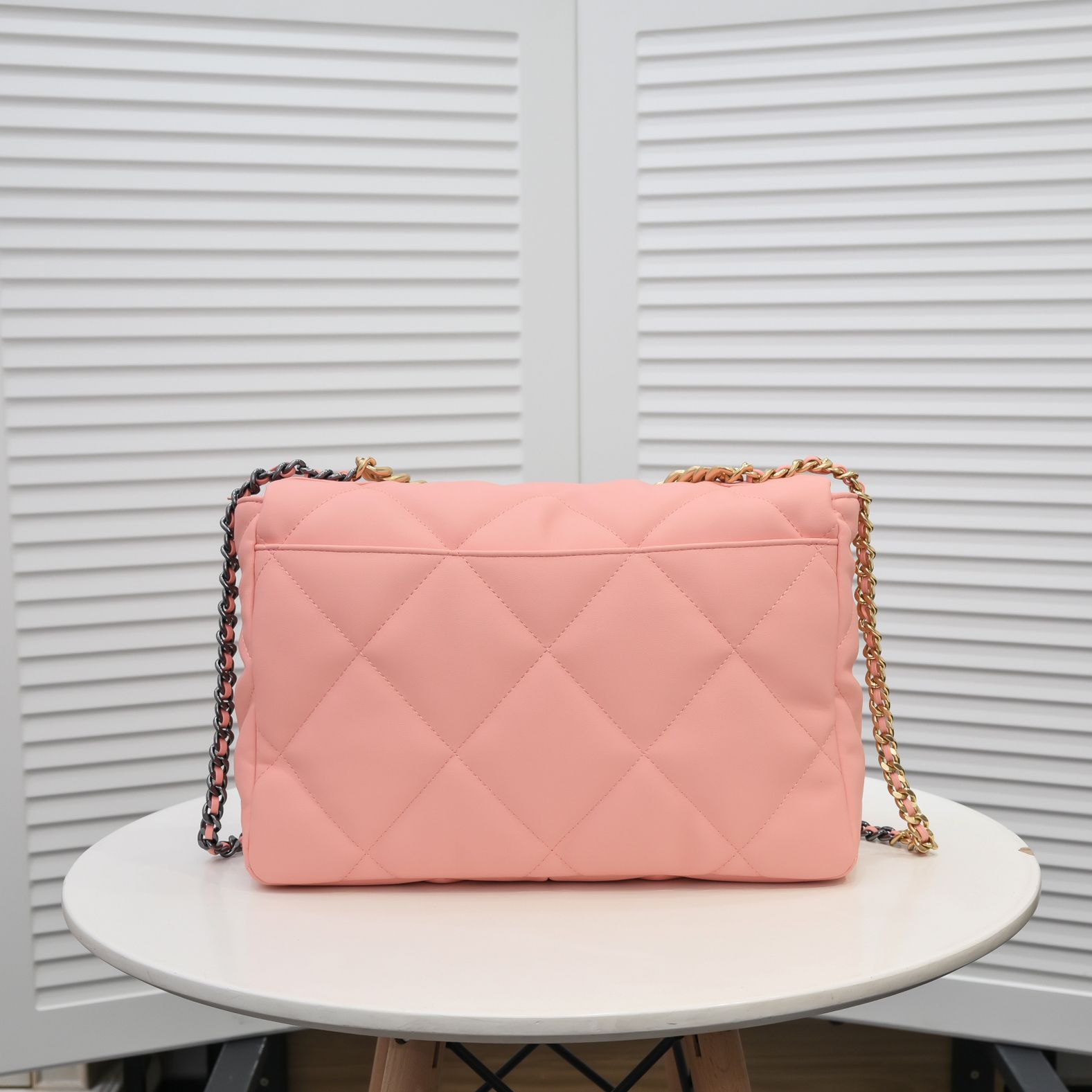 Chanel Lambskin Quilted Large19 Flap Shoulder Bag Handbag