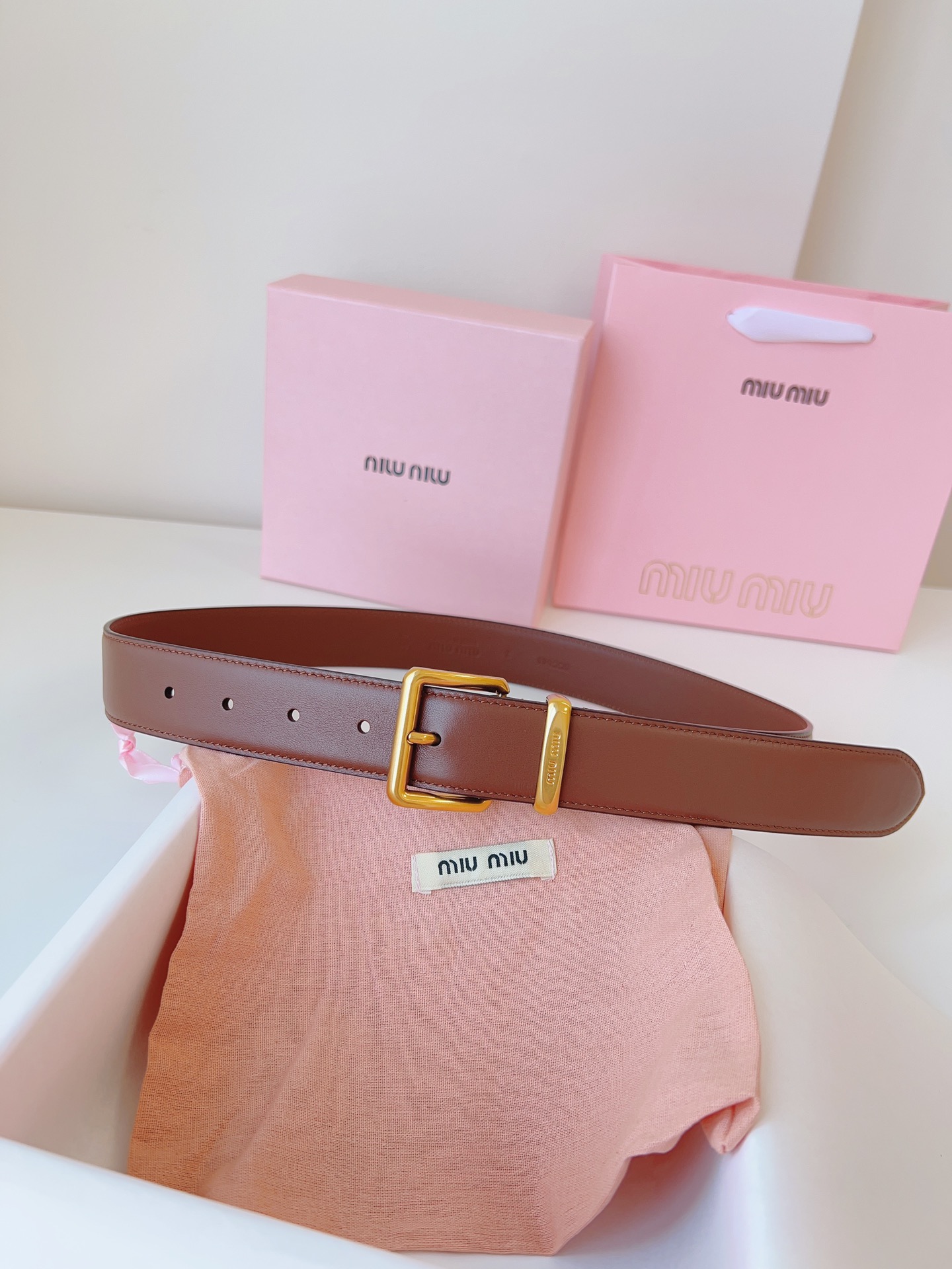 MiuMiu Leather Belts 1:1 Mirror Version
