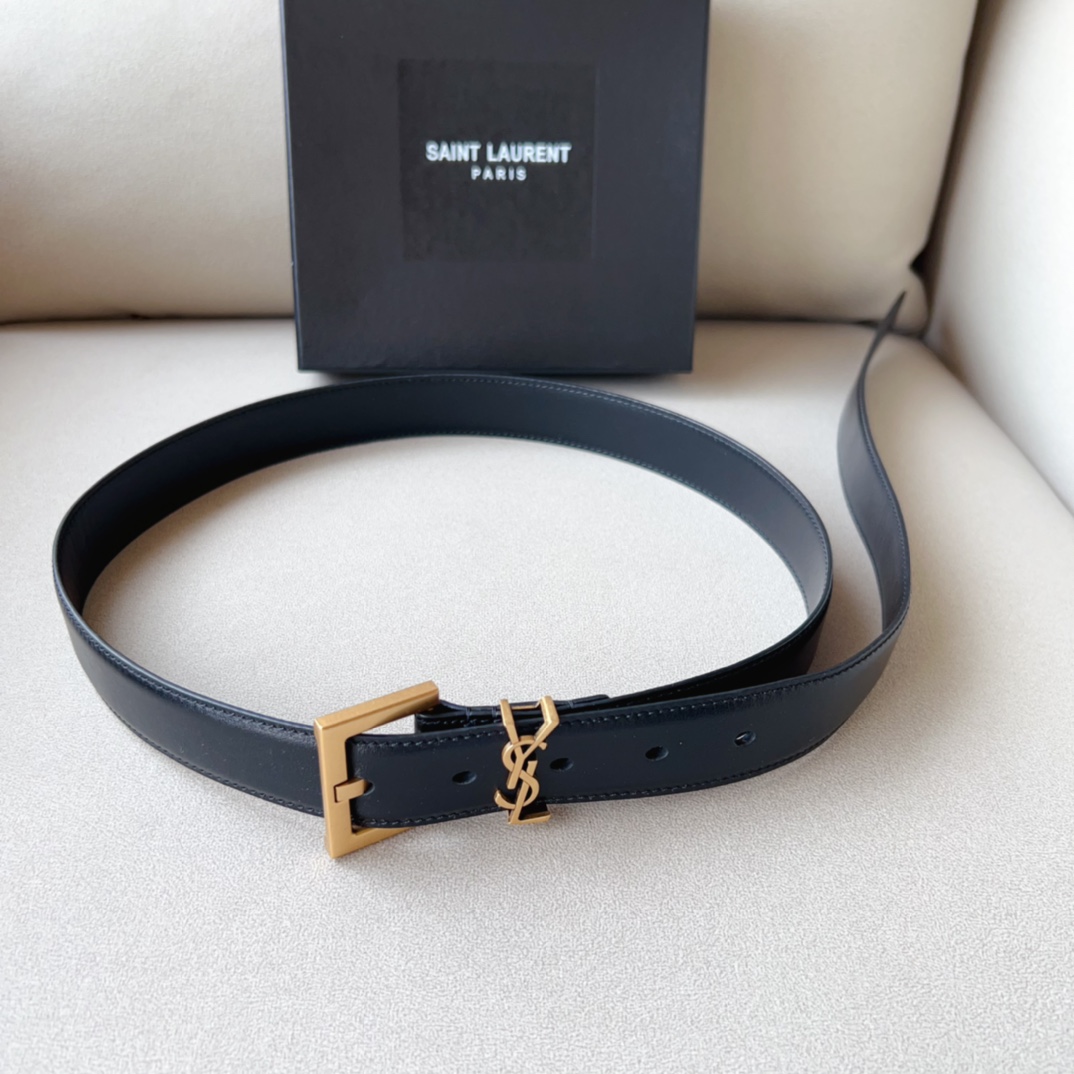 YSL Saint Laurent Leather Belts 1:1 Mirror Version