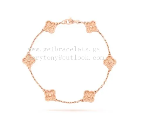Van Cleef Arpels Sweet Alhambra Bracelet 6 Motifs Rose Gold