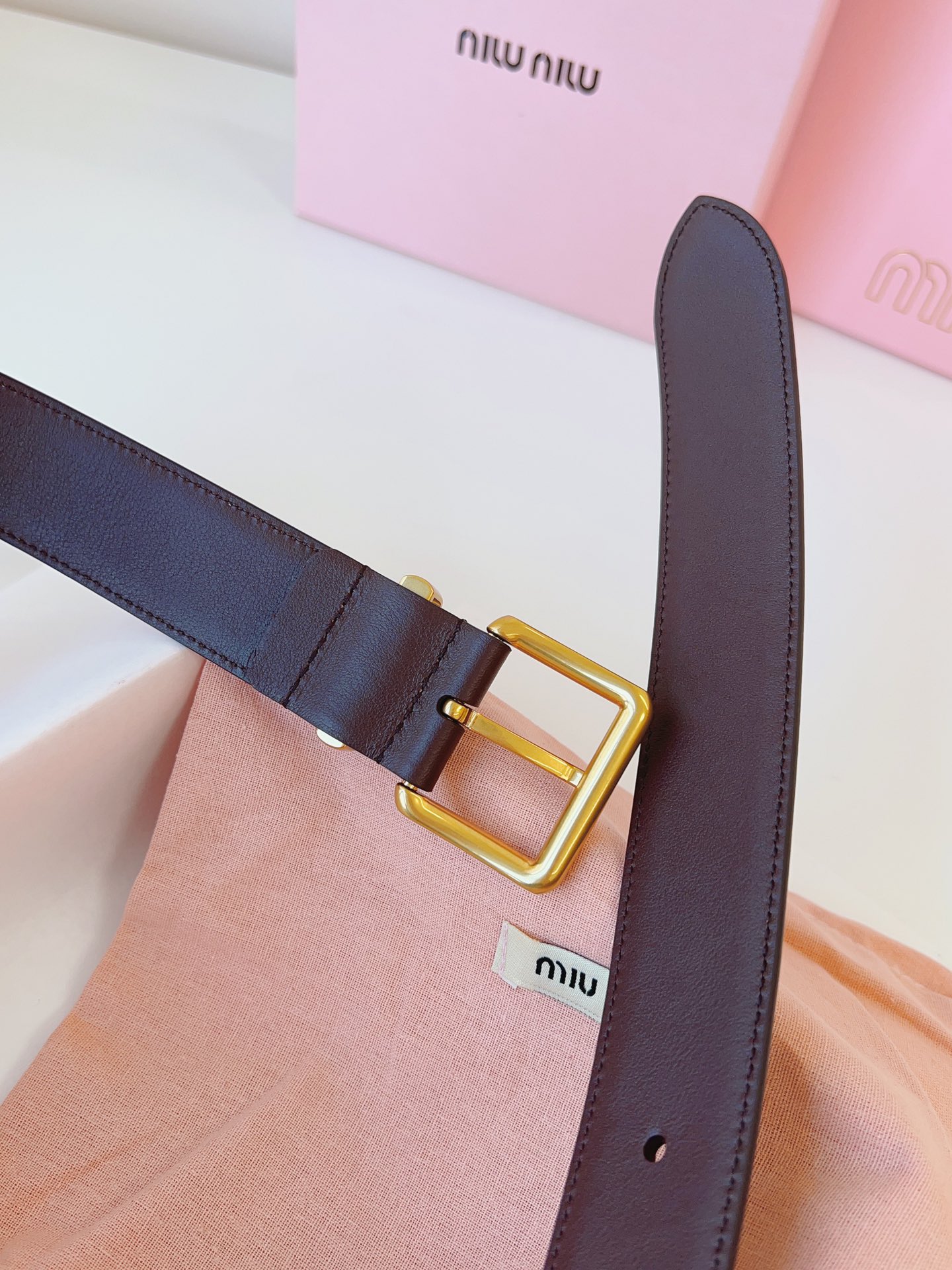 MiuMiu Leather Belts 1:1 Mirror Version