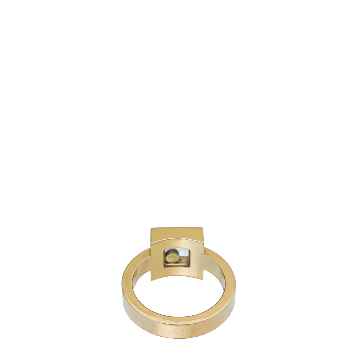 Chopard 18K Rose Gold Diamond Happy Square Ring