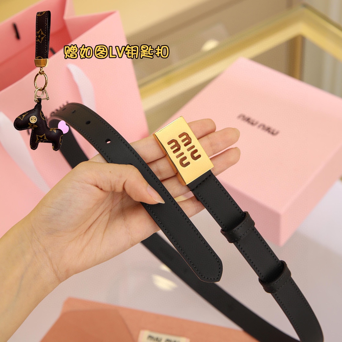MiuMiu Leather Belts 1:1 Mirror Version