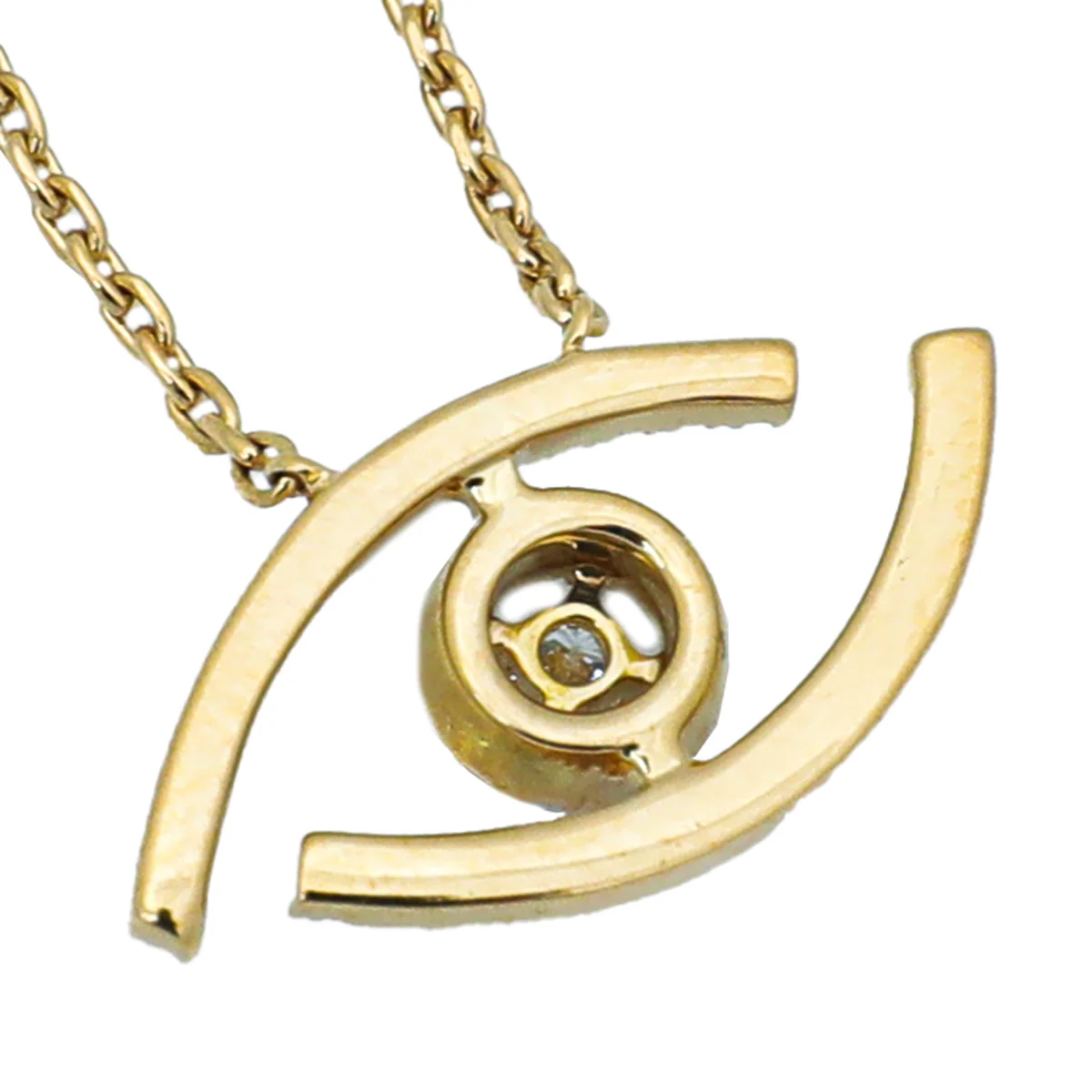 Messika 18K Yellow Gold Eye Pave Diamonds Lucky Necklace