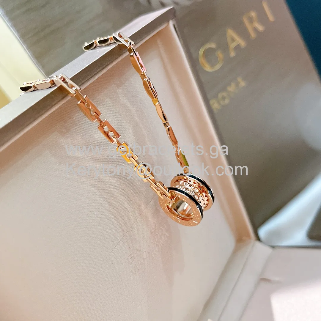 B.Zero1 Rock Necklace Rose Gold With Black Ceramic Copy